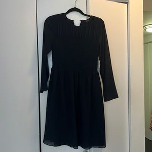 dark navy smock front dress